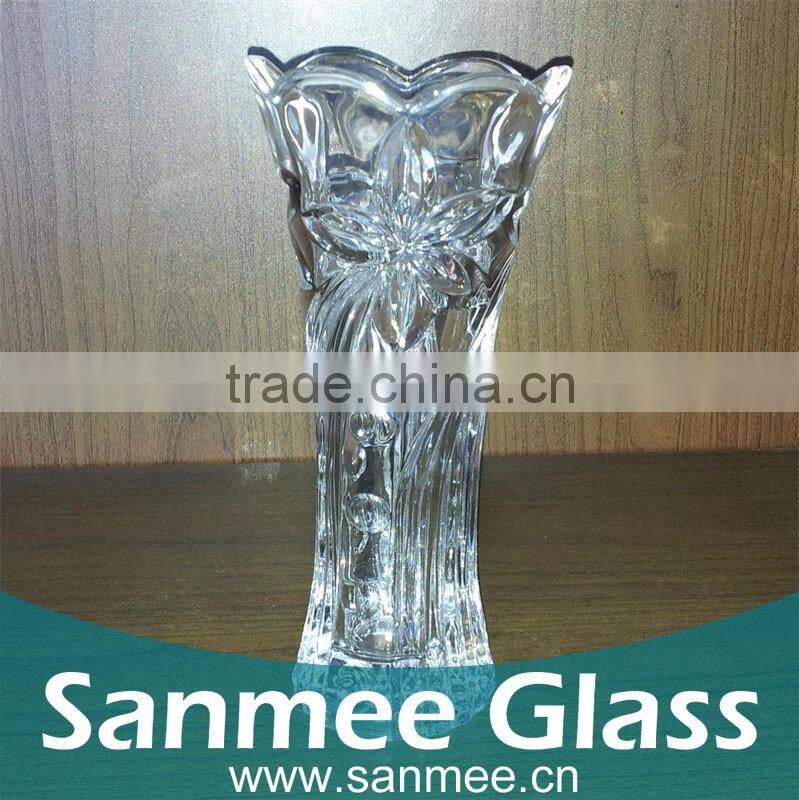 Long stem glass flowers,glass vase,clear glass vase