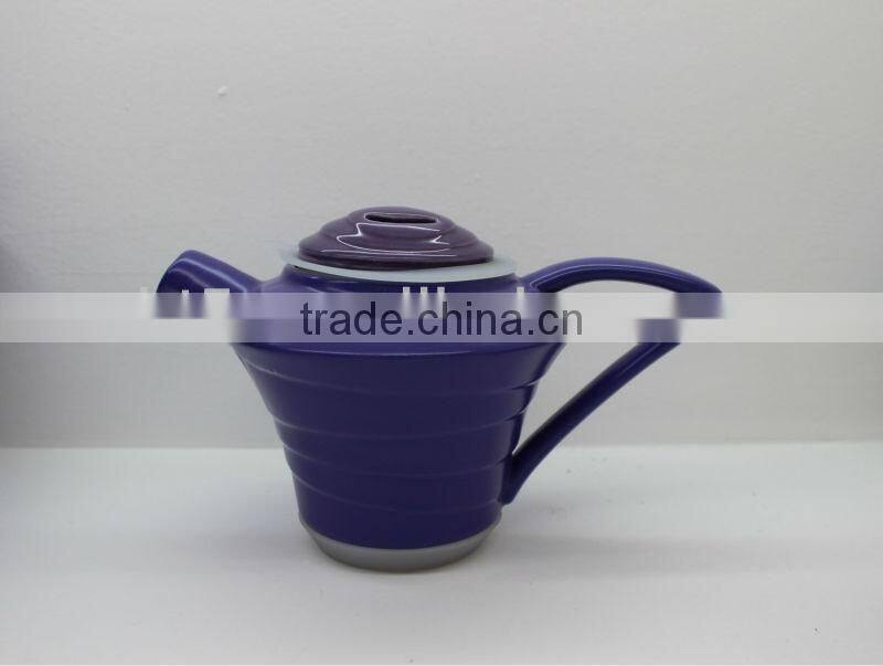 Promotional 3pcs ceramic purple teapot set