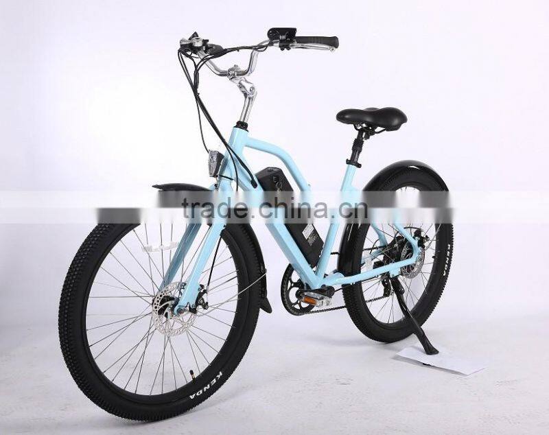 2017 newly design 26 inch CE approved sand beach cruiser electric bike