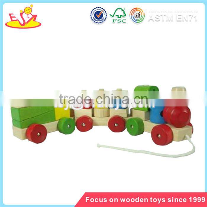 Wholesale educational wooden pull lions car toy funny baby wooden pull lions car toy W05B053