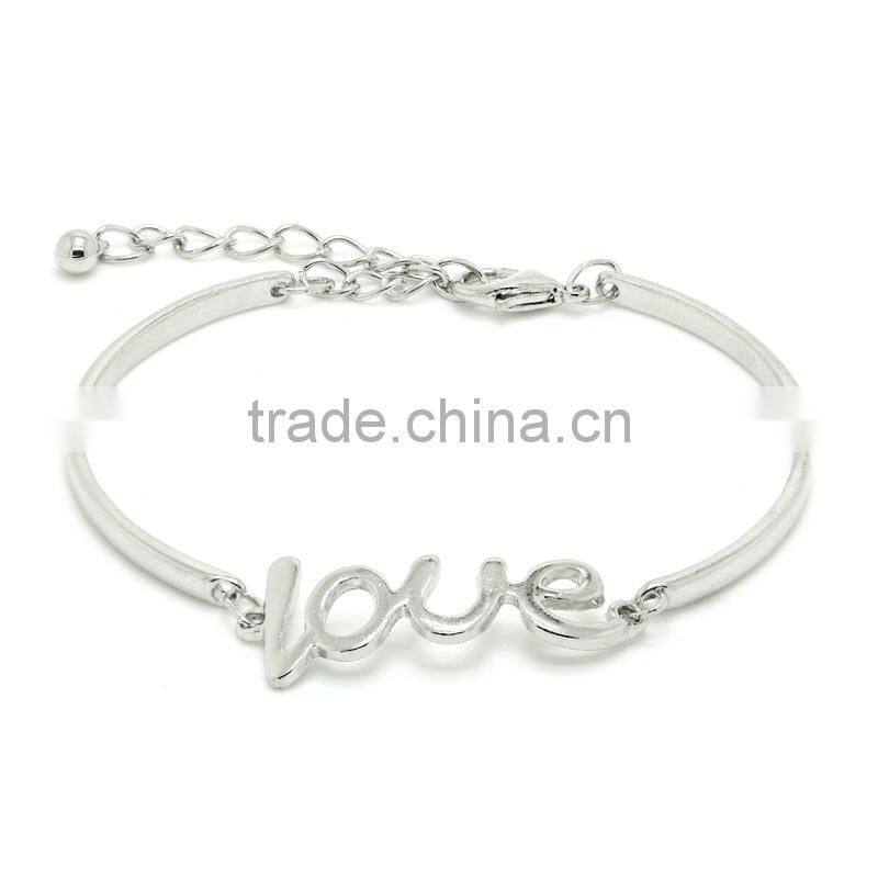 gold love letter bangle custom logo phrase message bangle