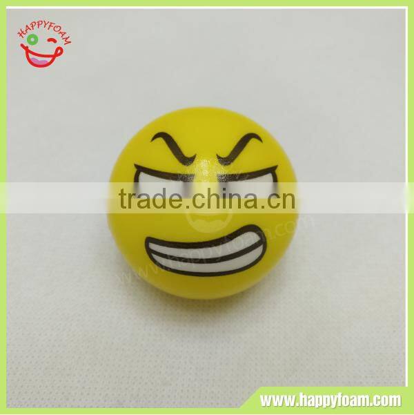 Graphic PU angry facial emoji anti-stress ball ,PU sponge foam ball for kids