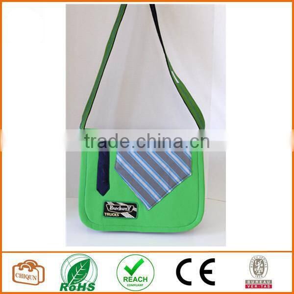 Green, Blue and Purple messenger or laptop bag made with vintage materials OOAK