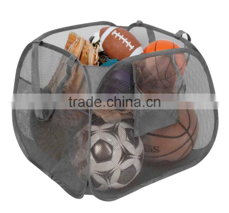 US Market Pop Up Nylon Mesh Bag Basket Bin Folding Laundry Basket
