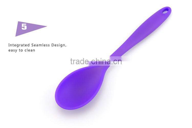 Integrated Seamless Design Purple Color Silicone Rice Spoon
