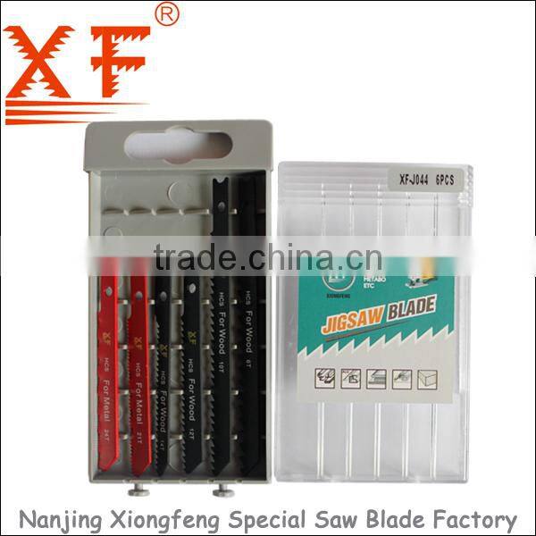 6pcs plastic box B&D shank jig saw blade: XF-J044