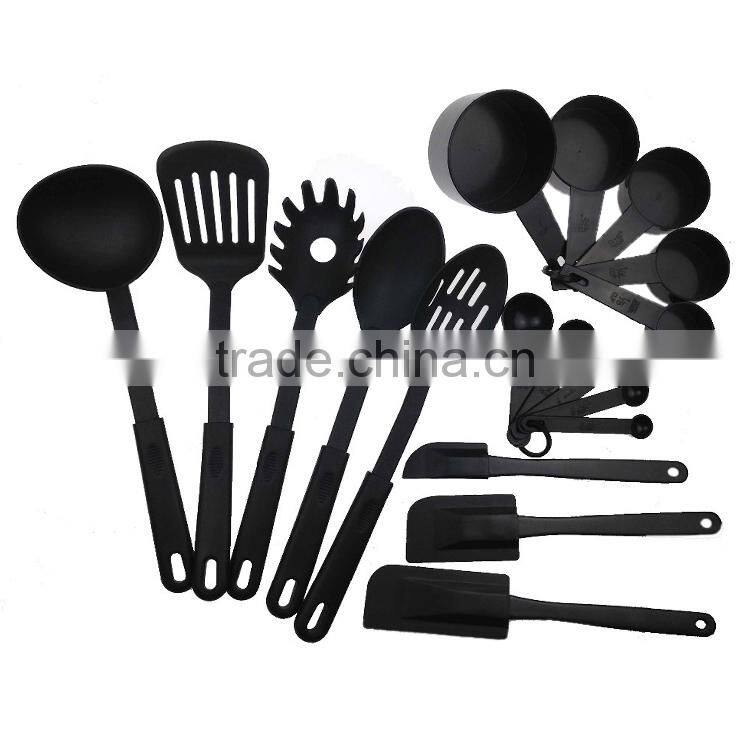 18pc nylon kitchen utensil set with measuring cups