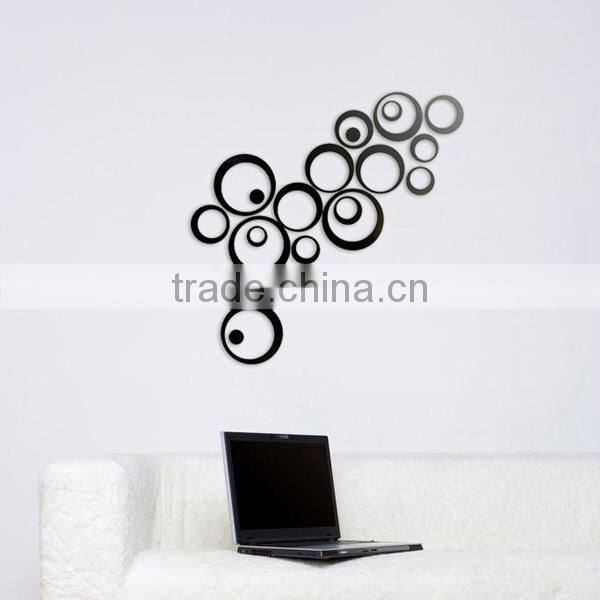 Fashion decorative circle DIY wall sticker , 3D sitting room custom wall stickers TV setting post