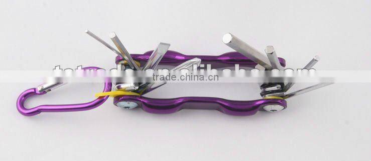 2014 new Stock pocket mini multi aluminium oxide promotion bike keychain tools 606-8
