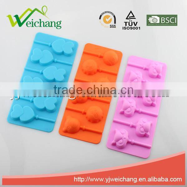 WCTS1040 Silicone Hard Candy Lollipop Molds with Sticks DIY 3d Chocolate Fondant Mould for Cake Decorations (owl)