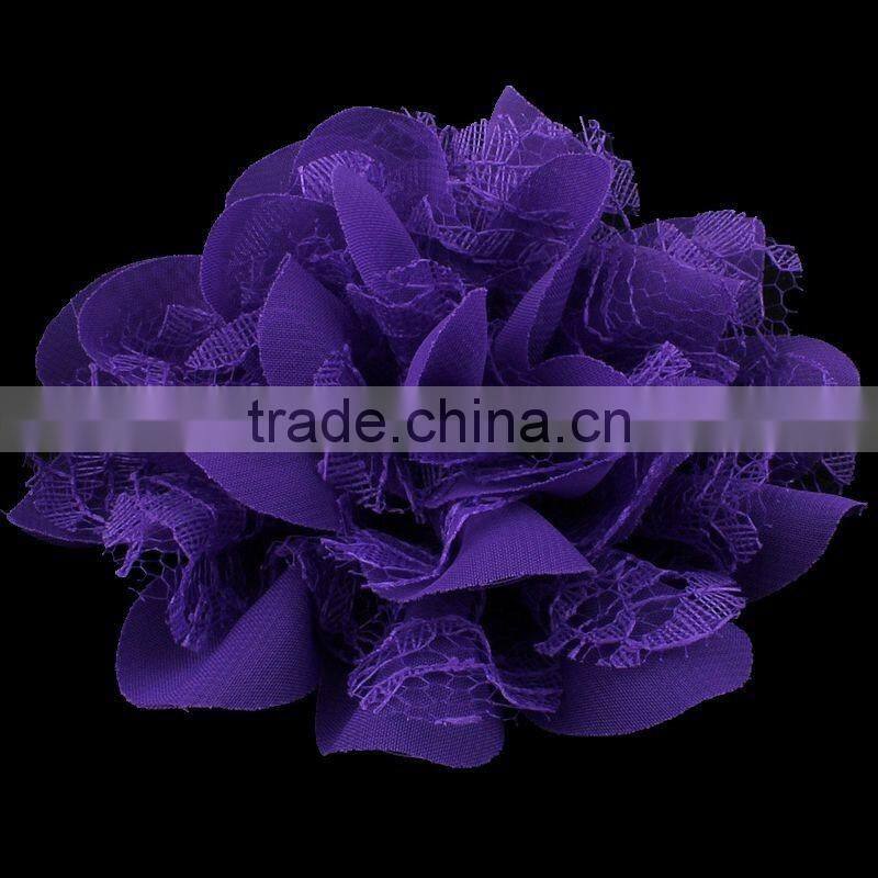 chiffon and lace flower clip for kids hair accessories for baby girl