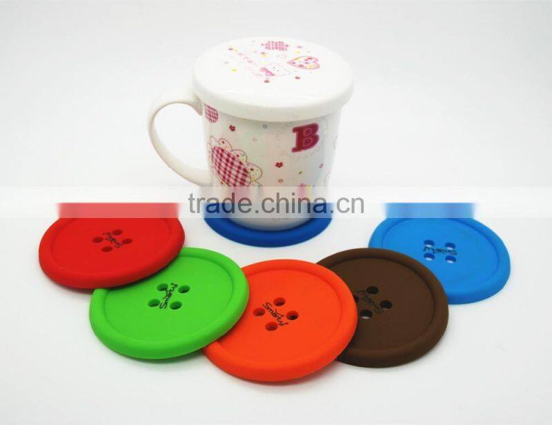 Hot colored customized food grade silicone table beer cup coaster