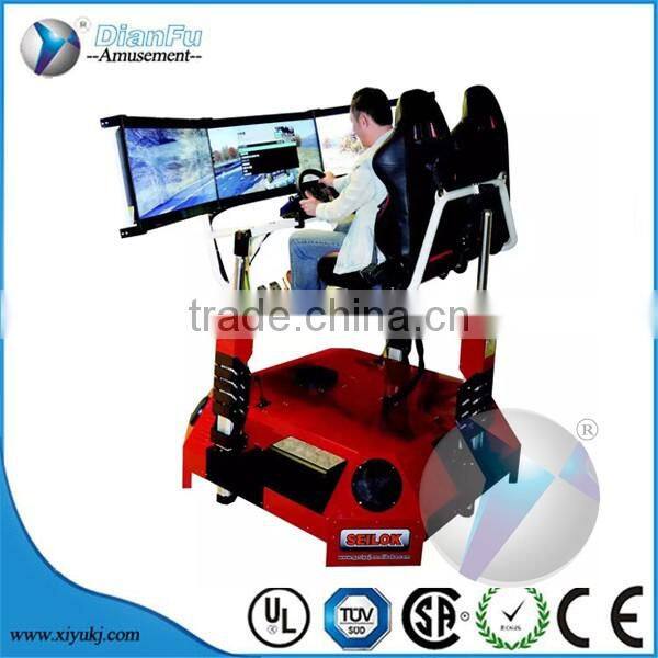 guangzhou dianfu silulator driving real feeling motion car driving simulator with triple screen