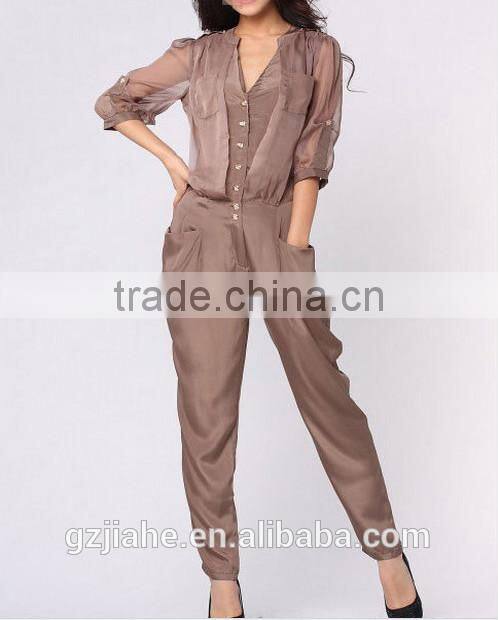 2014 new arrived best selling women jumpsuits chiffon jumpsuits JHZ001