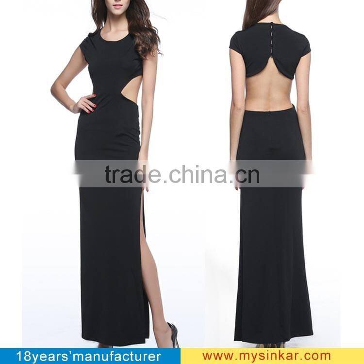 Elegant Sleeveless Design Tulle Vestidos De Fiesta plyester sexy dress ladies long evening party wear gown dress 2016