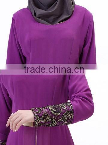new model abaya in dubai Hijab Style Embroidery Chiffon Patch Abaya