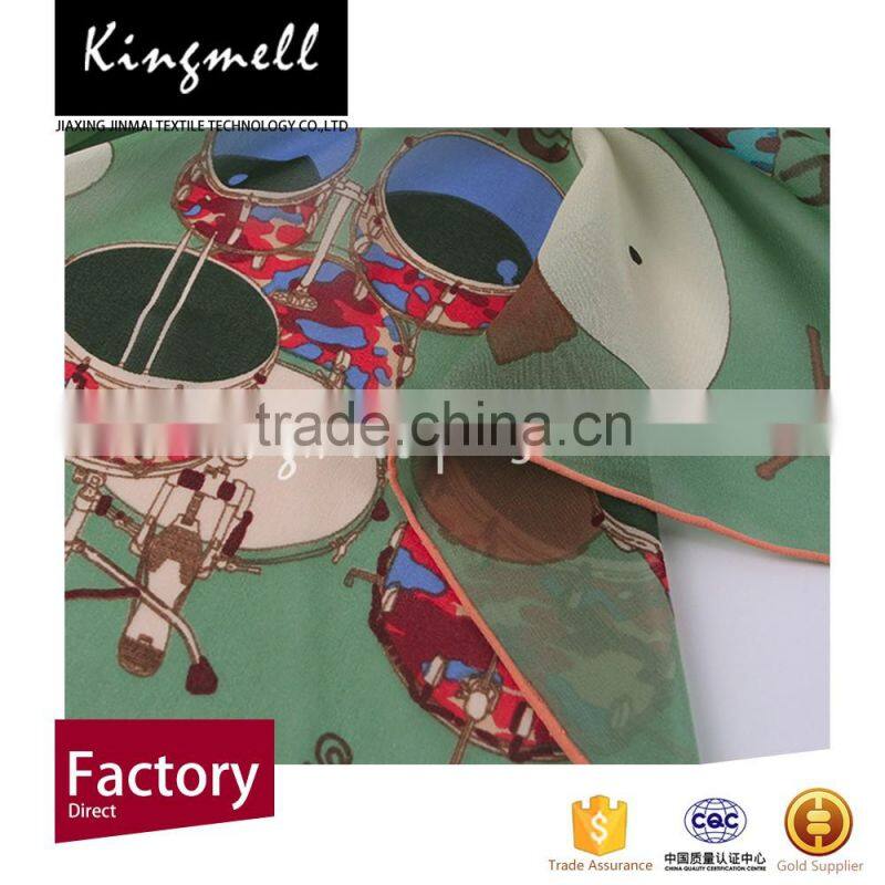 Eco-friendly digital print fashion design 100% silk scarves