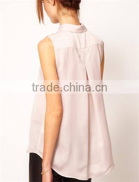 lady chiffon blouse tops woman sleeveless blouses tops