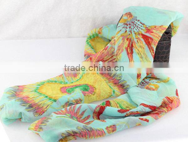 Fashion scarf custom made printed polyester scarf