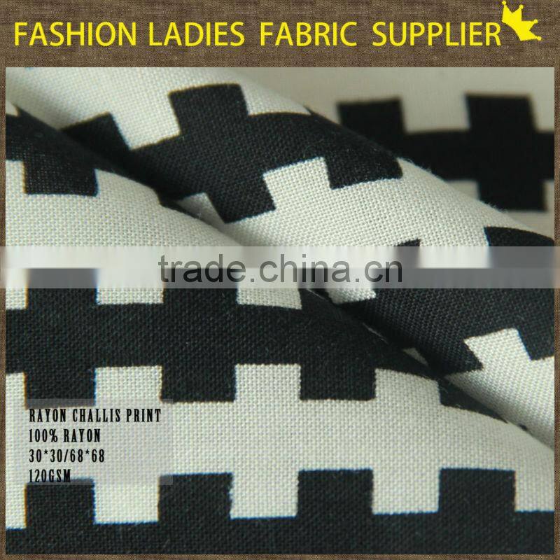 fashion ladies fanbric t shirt rayon fabric,100% rayon fabric,china supplier shaoxing textile challis viscose rayon fabric