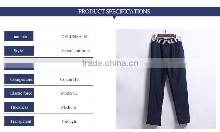 Custom Classic Style Navy Blue School Uniform Pants