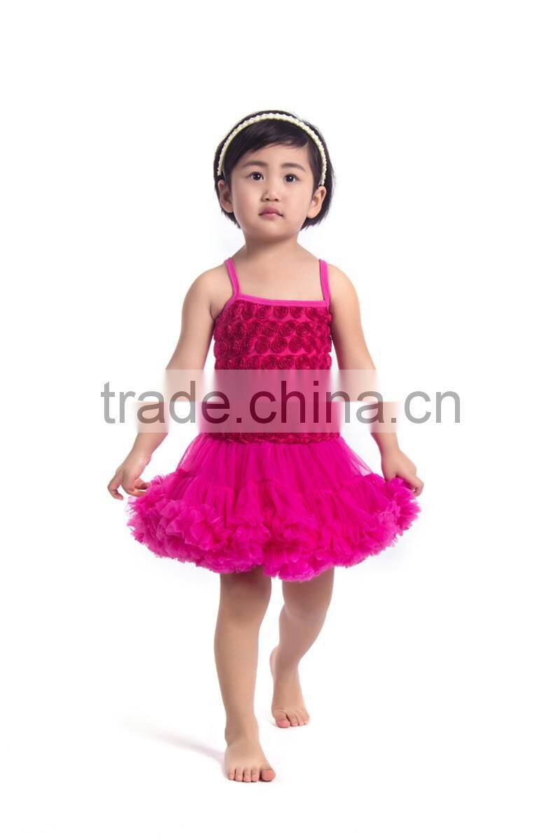 Summer hot sale baby boutique dress fancy baby girl rose party dress children casual dress