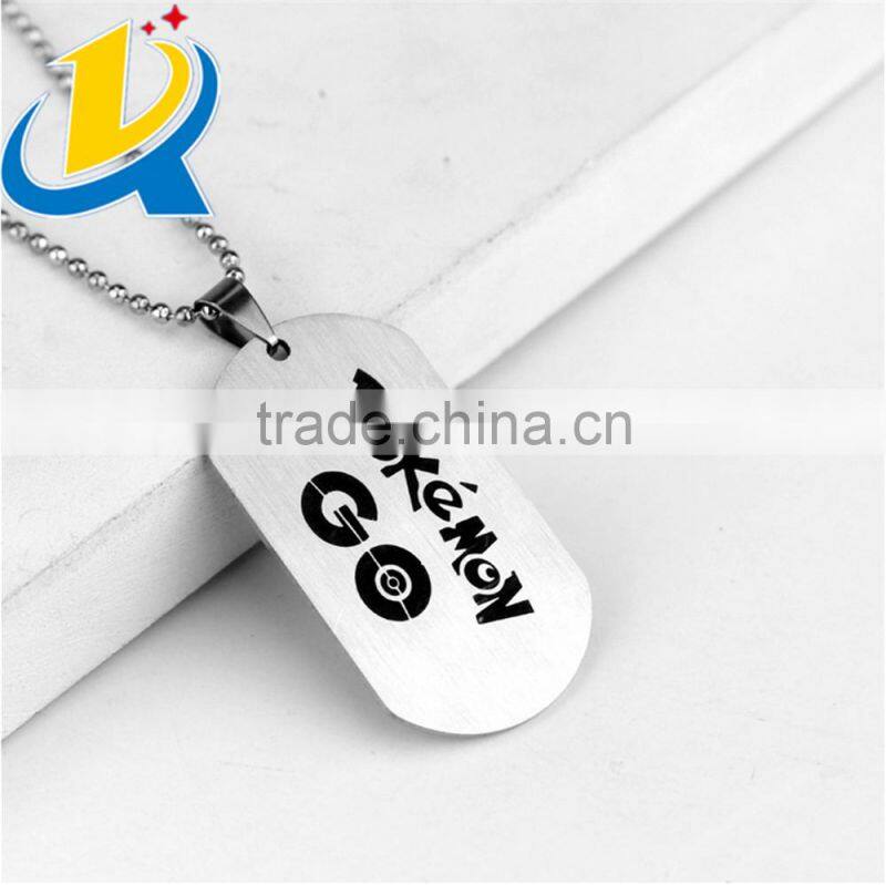 New design popular stainless steel pokemon go custom necklace