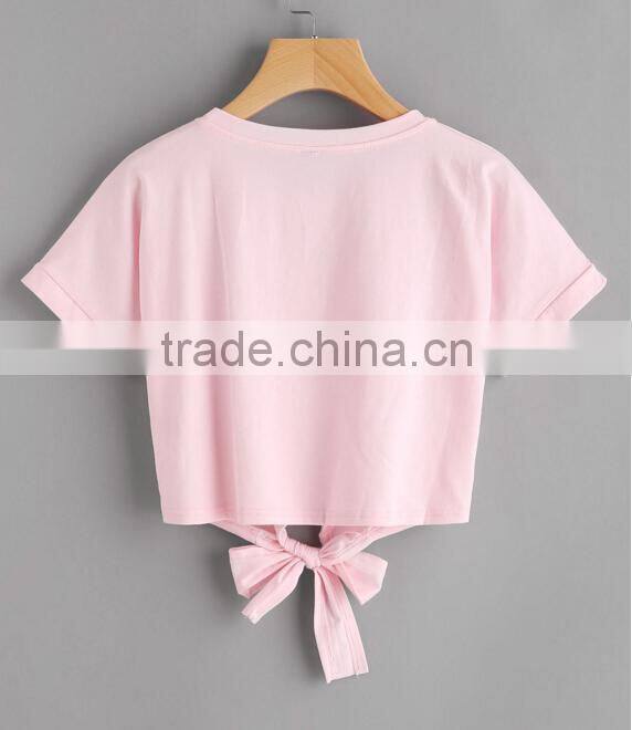 Custom design high quality baby clothes fashion embroidery wholesale pink boutique cotton short sleeve kids girls t shirt