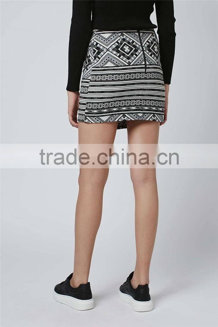 Elegant Brand Women Tassel Wrap Skirts Grey Jacquard Weave Clothing Cotton Fabric Skirts