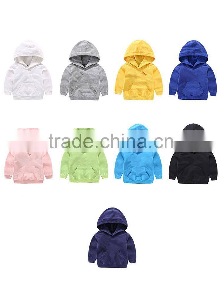 Wholesale OEM Fancy Custom Design Baby Cotton Long Sleeve Pullover Children Plain Hoodies For Kids