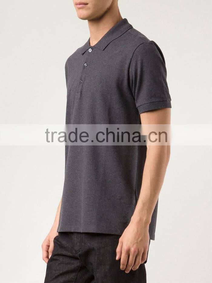 Plain grey cotton pique polo shirt for worker on sale