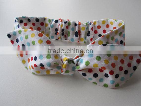 Rainbow Dots Kids Children Headband Cloth Bowknot Baby Girl Hairband