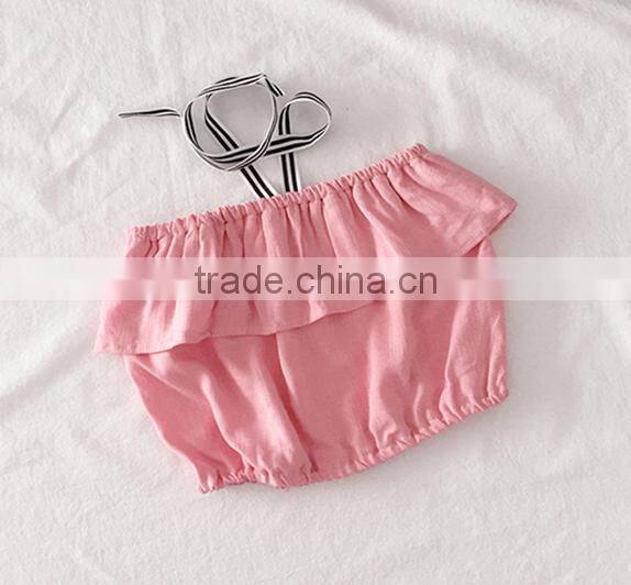 Summer Apparel Polka Dots Singlet And Bloomer Matching Clothes Wholesale