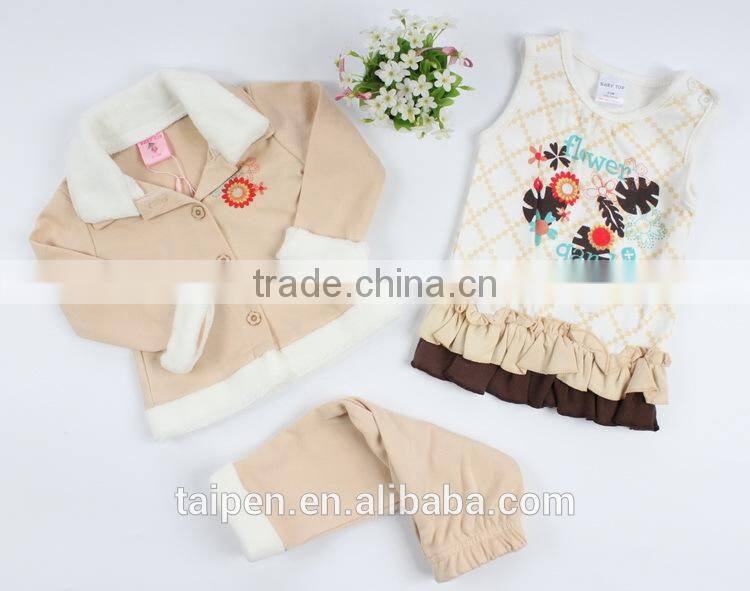 Wholesale Winter Kids 2Pcs Set Pajama Navy O-neck Pajama Baby Set 100% Cotton BG1-386