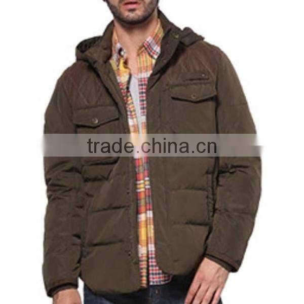2015 Hot Sales Winter Wear Keep Warm Men Down Jacket with Hood