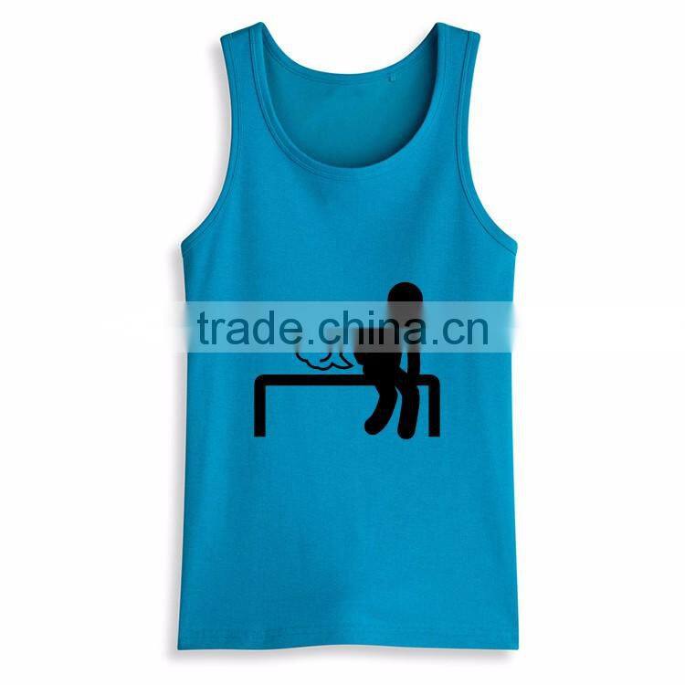 Latest Top Design Wholesale Silk Screen Funny Printed Bulk Open Side Tank Top
