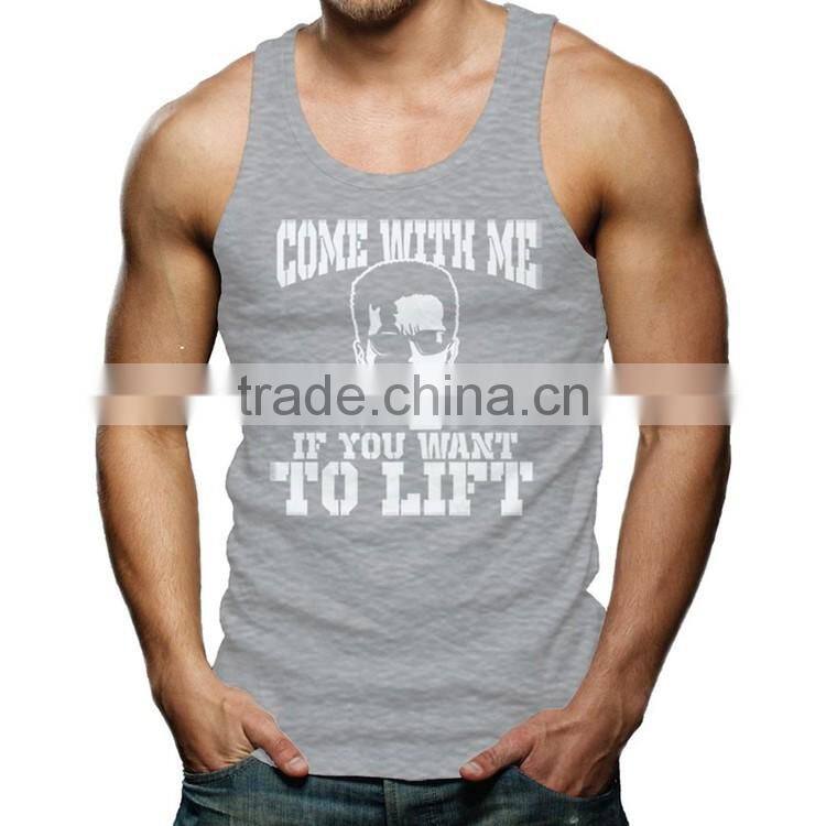 Custom Silk Screen Printing Wholesale Bodybuilding Stringer 100 Cotton Tank Top