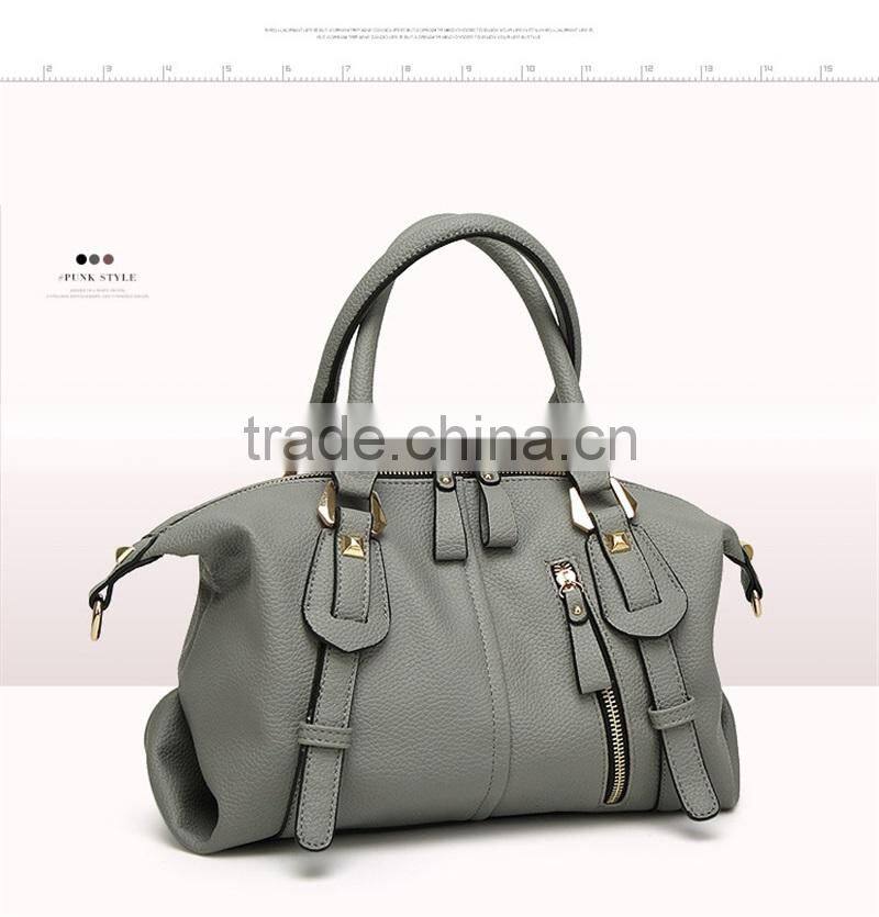 China Leather Handbag Wholesale Price Quality Leather Boston Bag Women Tote Bag Handbags