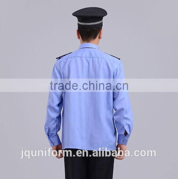 Good quality cheap blue hotel guard design security uniforms wholesale made in China