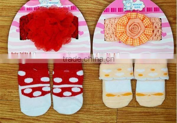 Popular Baby flower Headband Baby Hair Headband+socks set