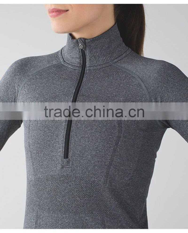 Dong guan sweatshirt manufacturer custom half zip sweatshirt for women