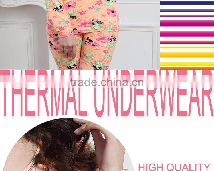 NEW STYLE LADY HEATED THERMAL UNDERWEAR PLUS SIZE FULL PRINTING DESIGNS LONG JOHN WOMEN