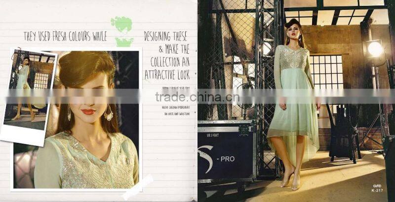 Grey color on embroidery design Bliss Charm Designer Kurtis