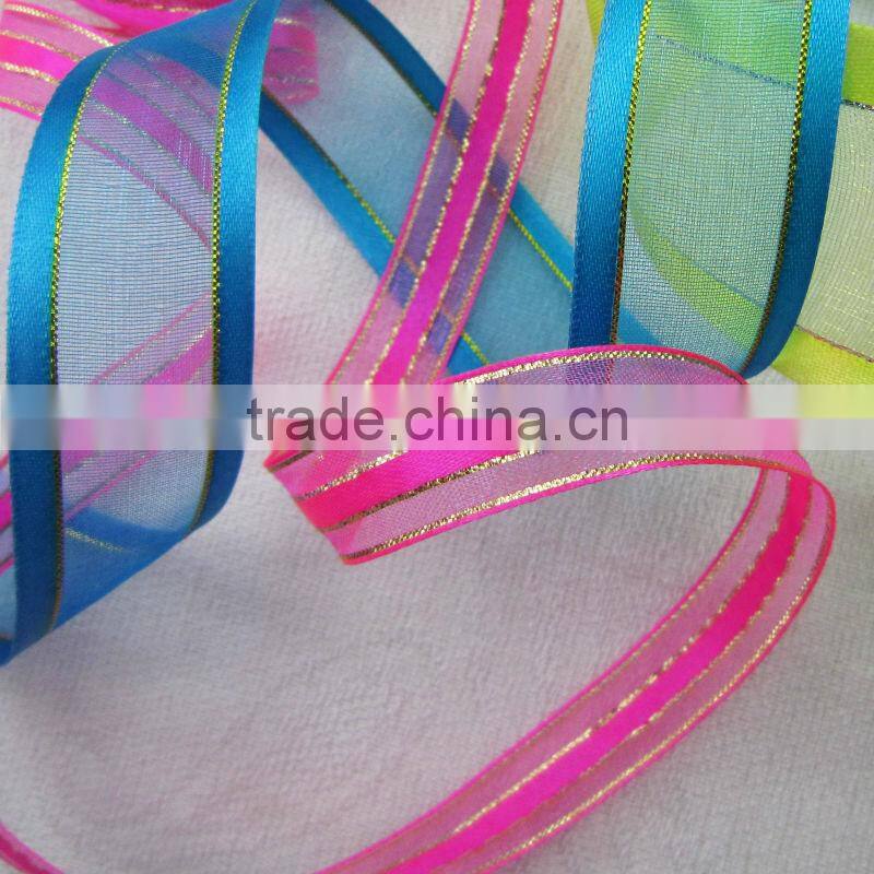 Soft Sheer Ribbon With Metallic Edge