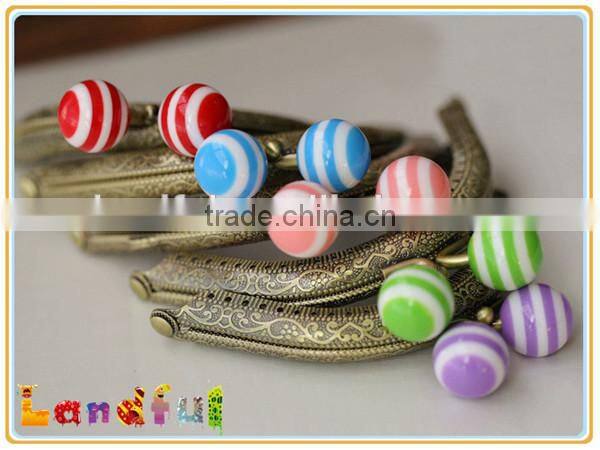 Colorful Curved Gumball Head DIY Findings Sew-in Bag Purse Frames