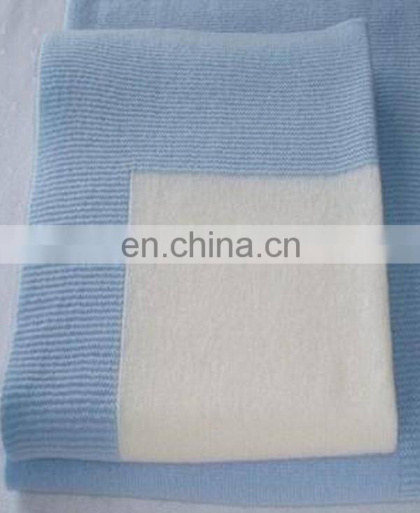Factory wholesale 12gg Fashion striped lovely colors cashmere baby blankets