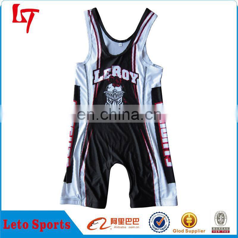 sublimation wrestling suit mens low cut custom wrestling singlet