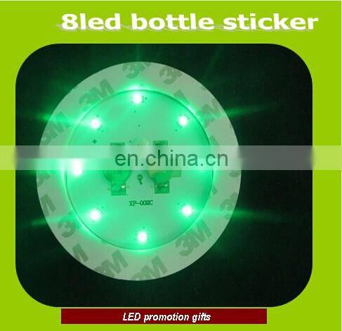 good quality 8led bottle sticker EVA+PCB led bottle lights