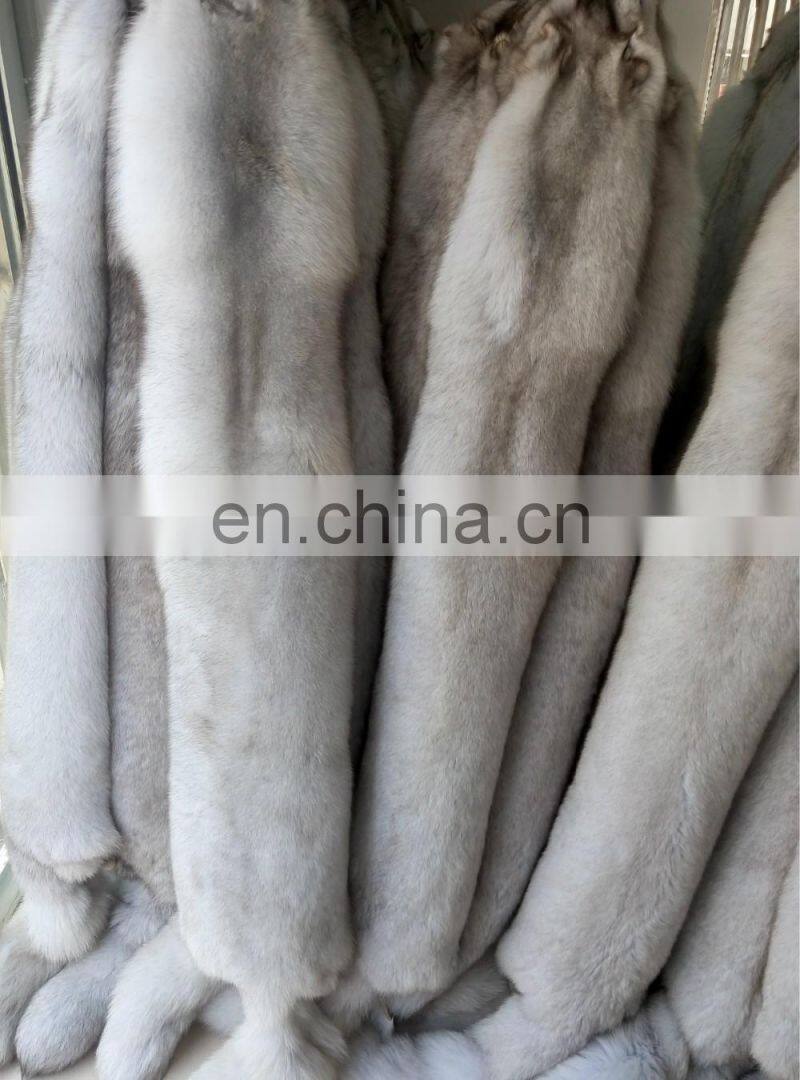 100% Real Blue Fox Fur Skin /Fox Fur Pelt For Garment Collar