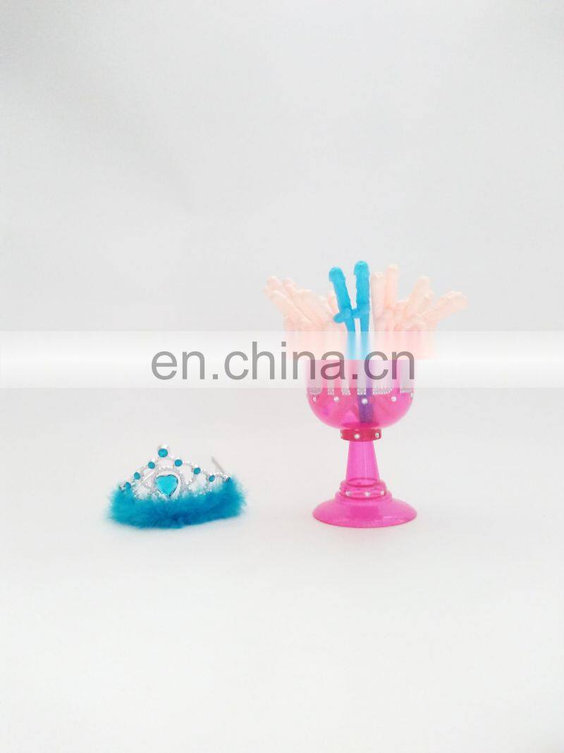bride plastic goblet with plastic drinking straw and tiara crown bachelorette party set supply